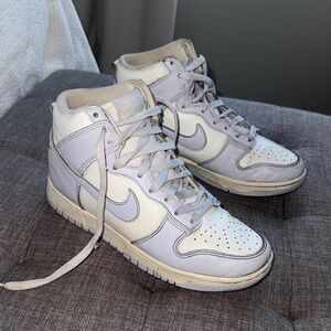 Nike High-Top Sneakers in White and Light Purple